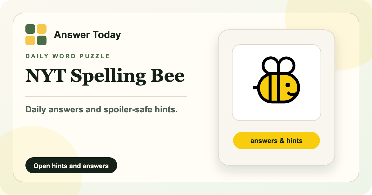 NYT Spelling Bee Answers Today October 20, 2026